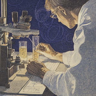 Prismwarp style, Midjourney V6.1: editorial illustration for popular scientific magazine cover