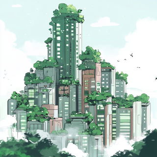 Crosshatchipelago style, Midjourney V6.1: megacity with futuristic bioarchitecture