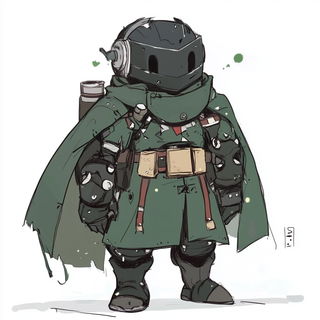 Crosshatchipelago style, Midjourney V6.1: concept art character design of retropunk steam knight