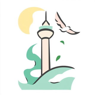 Crosshatchipelago style, Midjourney V6.1: bold minimalist logo design for Istanbul city municipal services