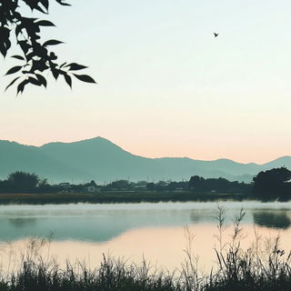 Crosshatchipelago style, Midjourney V6.1: realistic landscape photograph of quiet dawn