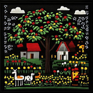 Cinderpetal Horizons style, Midjourney V6.1: traditional folk art