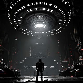 Cinderpetal Horizons style, Midjourney V6.1: cinematic shot from sci-fi movie