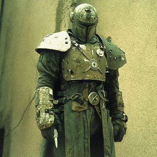 Tealambre style, Midjourney V6.1: concept art character design of retropunk steam knight