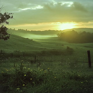 Tealambre style, Midjourney V6.1: realistic landscape photograph of quiet dawn