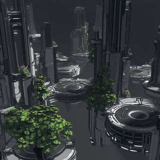 Celcopy style, Midjourney V6.1: megacity with futuristic bioarchitecture