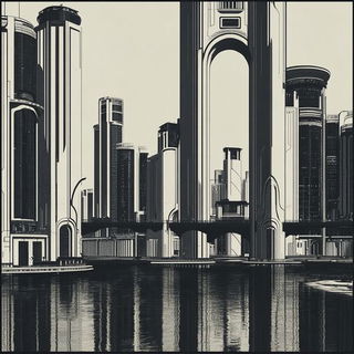 Scarline Motor Relief style, Midjourney V6.1: megacity with futuristic bioarchitecture