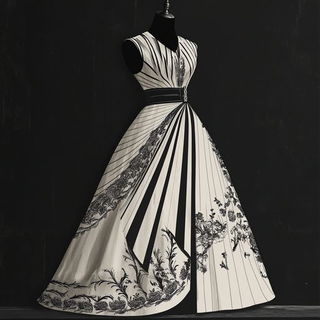 Scarline Motor Relief style, Midjourney V6.1: haute-couture fashion outfit