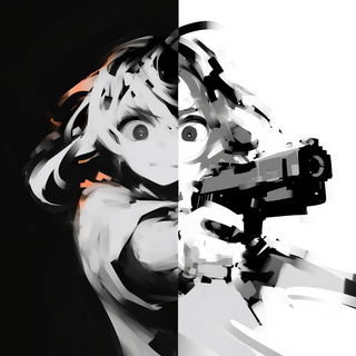 Gouachegothic style, Midjourney V6.1: black-and-white manga comic strip