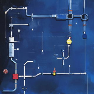 Sepia Etching Ramble style, Midjourney V6.1: technical infrastructure blueprint schematics