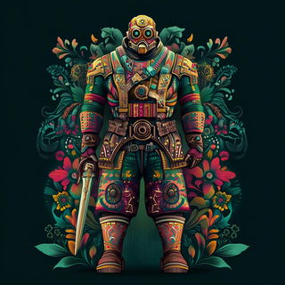 Vanta Spire Collective style, Midjourney V6.1: concept art character design of retropunk steam knight