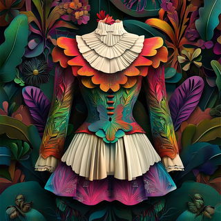 Vanta Spire Collective style, Midjourney V6.1: haute-couture fashion outfit