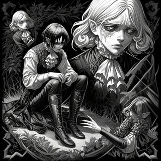Vanta Spire Collective style, Midjourney V6.1: black-and-white manga comic strip