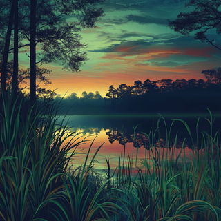 Vanta Spire Collective style, Midjourney V6.1: realistic landscape photograph of quiet dawn