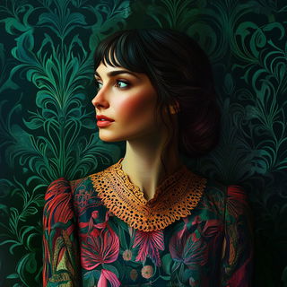 Vanta Spire Collective style, Midjourney V6.1: photographic portrait of female protagonist