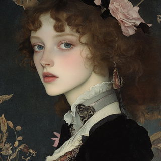 Pueblo Nimbus style, Midjourney V6.1: photographic portrait of female protagonist