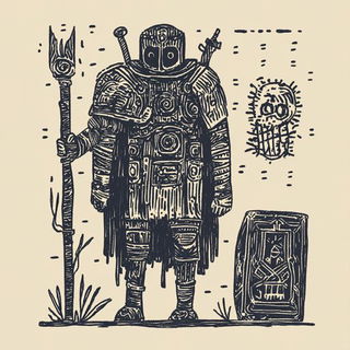 Risolith style, Midjourney V6.1: concept art character design of retropunk steam knight