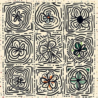 Risolith style, Midjourney V6.1: creative pattern composition