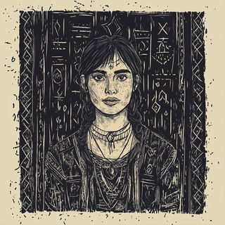 Risolith style, Midjourney V6.1: photographic portrait of female protagonist