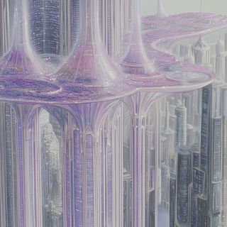 Sunshell Mascotry style, Midjourney V6.1: megacity with futuristic bioarchitecture