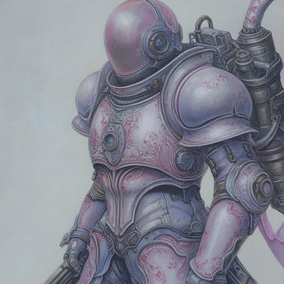 Sunshell Mascotry style, Midjourney V6.1: concept art character design of retropunk steam knight