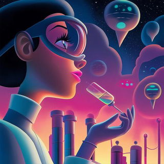 Draperygorgon style, Midjourney V6.1: editorial illustration for popular scientific magazine cover