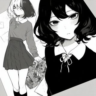 Lanterneaux style, Midjourney V6.1: black-and-white manga comic strip