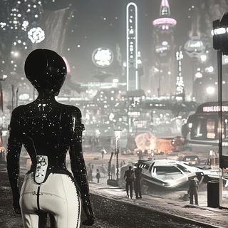 Lanterneaux style, Midjourney V6.1: cinematic shot from sci-fi movie