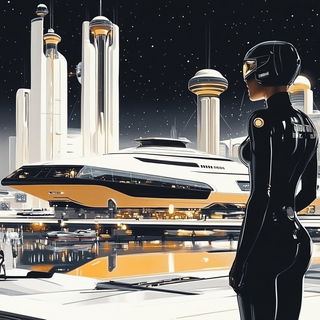 Scaleform Inkcraft style, Midjourney V6.1: cinematic shot from sci-fi movie