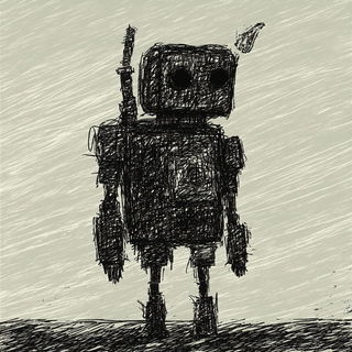 Sepia Marionette Overlays style, Midjourney V6.1: concept art character design of retropunk steam knight