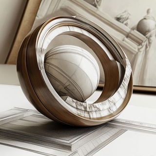 Opal Ribbon Rondo style, Midjourney V6.1: abstract 3D render