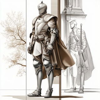 Opal Ribbon Rondo style, Midjourney V6.1: concept art character design of retropunk steam knight