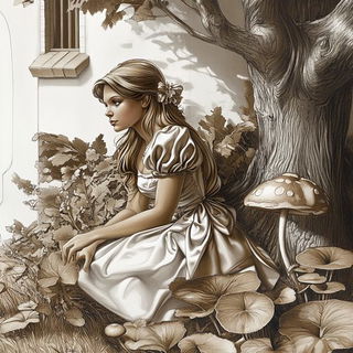 Opal Ribbon Rondo style, Midjourney V6.1: retro fairy-tale illustration