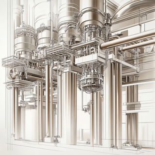 Opal Ribbon Rondo style, Midjourney V6.1: technical infrastructure blueprint schematics