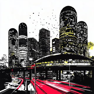 Ochreline Marbles style, Midjourney V6.1: megacity with futuristic bioarchitecture