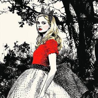 Ochreline Marbles style, Midjourney V6.1: retro fairy-tale illustration