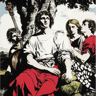 Ochreline Marbles style, Midjourney V6.1: classical 18th-century oil painting