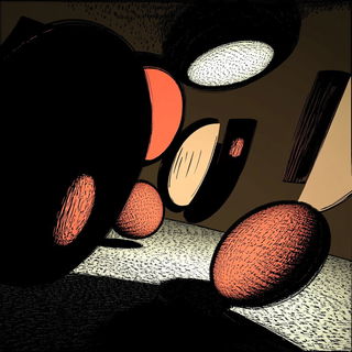 Hatchmonasticism style, Midjourney V6.1: abstract 3D render