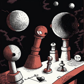 Hatchmonasticism style, Midjourney V6.1: editorial illustration for popular scientific magazine cover