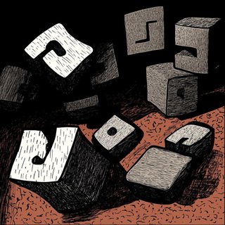 Hatchmonasticism style, Midjourney V6.1: typographic composition with large letters