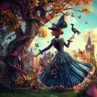 Triad Screenprint Collage style, Midjourney V6.1: retro fairy-tale illustration