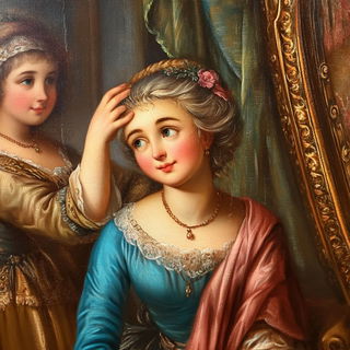Triad Screenprint Collage style, Midjourney V6.1: classical 18th-century oil painting