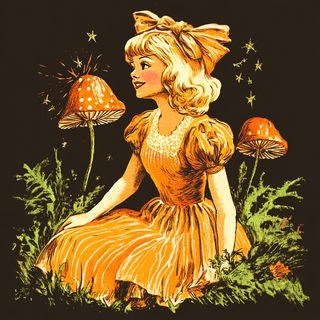 Waxbound Skyfolk style, Midjourney V6.1: retro fairy-tale illustration