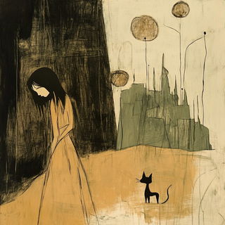 Desert Iconographicism style, Midjourney V6.1: retro fairy-tale illustration