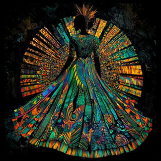 Candlecrypt Masonry style, Midjourney V6.1: haute-couture fashion outfit
