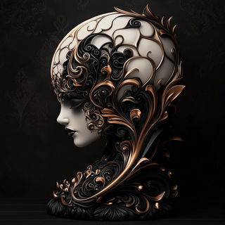 Kurogane Needleworks style, Midjourney V6.1: abstract 3D render