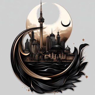 Kurogane Needleworks style, Midjourney V6.1: bold minimalist logo design for Istanbul city municipal services