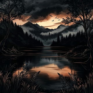 Kurogane Needleworks style, Midjourney V6.1: realistic landscape photograph of quiet dawn
