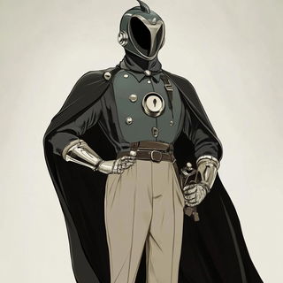 Birdstencil style, Midjourney V6.1: concept art character design of retropunk steam knight