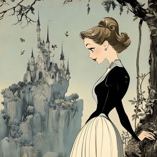 Birdstencil style, Midjourney V6.1: retro fairy-tale illustration